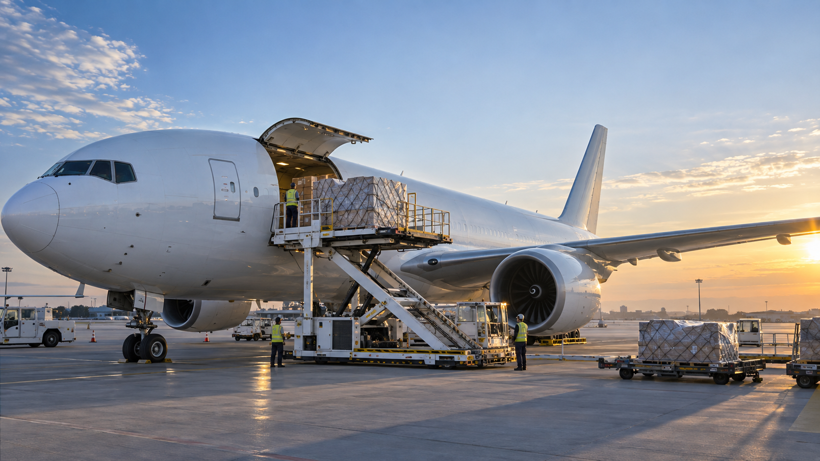 Avion cargo pregătit pentru transport internațional